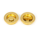 Polished Brass 60mm Plain Round Pull - Privacy Set | From The Anvil-Cabinet Pulls-Yester Home