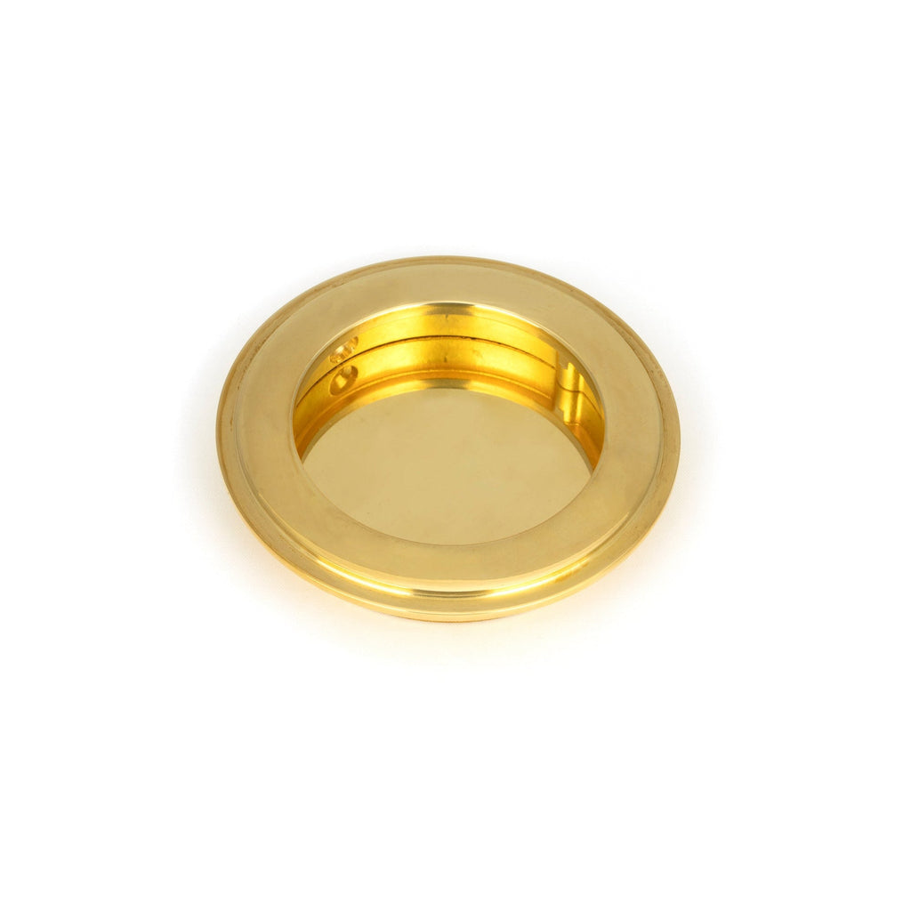 Polished Brass 75mm Art Deco Round Pull | From The Anvil-Cabinet Pulls-Yester Home