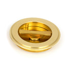 Polished Brass 75mm Art Deco Round Pull - Privacy Set | From The Anvil - Cabinet Pulls - From The Anvil - Yester Home