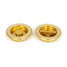 Polished Brass 75mm Art Deco Round Pull - Privacy Set | From The Anvil-Cabinet Pulls-Yester Home