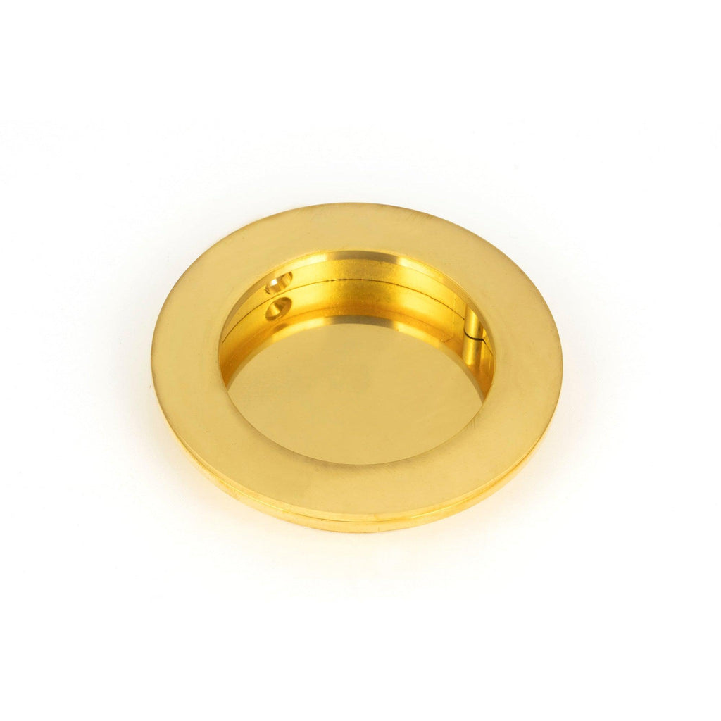Polished Brass 75mm Plain Round Pull | From The Anvil-Cabinet Pulls-Yester Home
