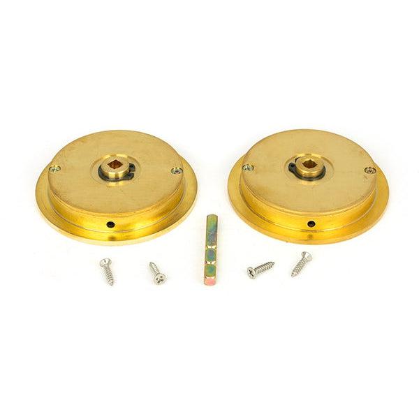 Polished Brass 75mm Plain Round Pull - Privacy Set | From The Anvil-Cabinet Pulls-Yester Home