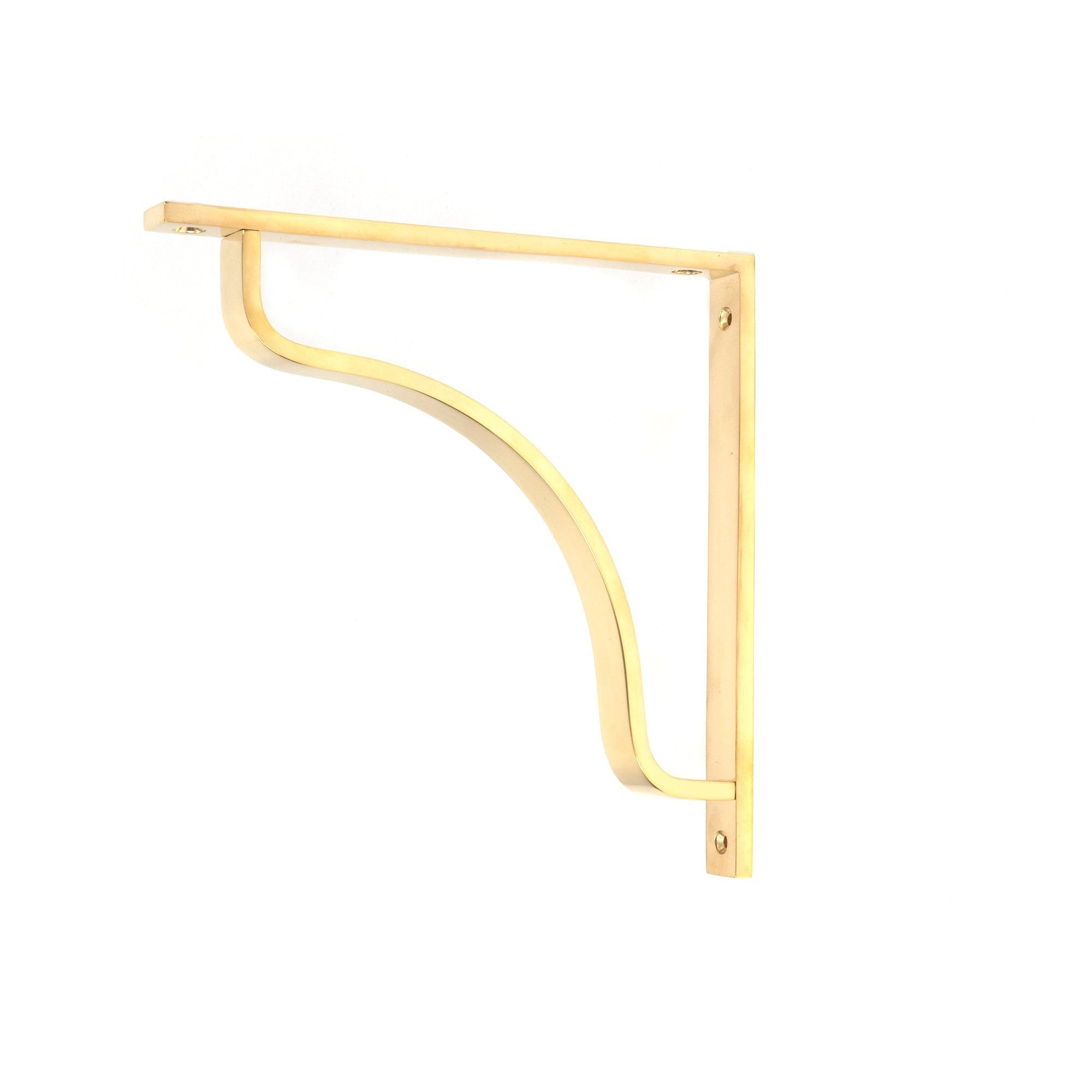 Polished Brass Abingdon Shelf Bracket (200mm x 200mm) | From The Anvil-Shelf Brackets-Yester Home