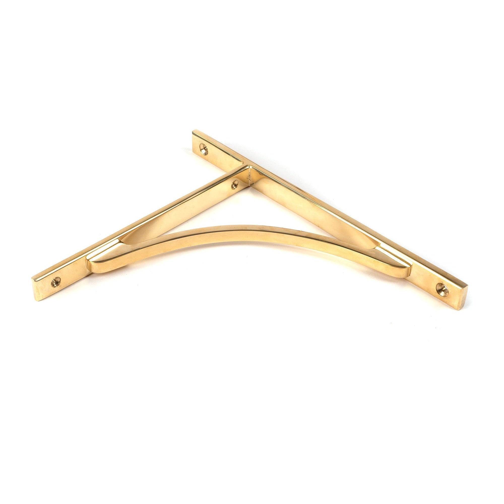 Polished Brass Apperley Shelf Bracket (260mm x 200mm) | From The Anvil-Shelf Brackets-Yester Home