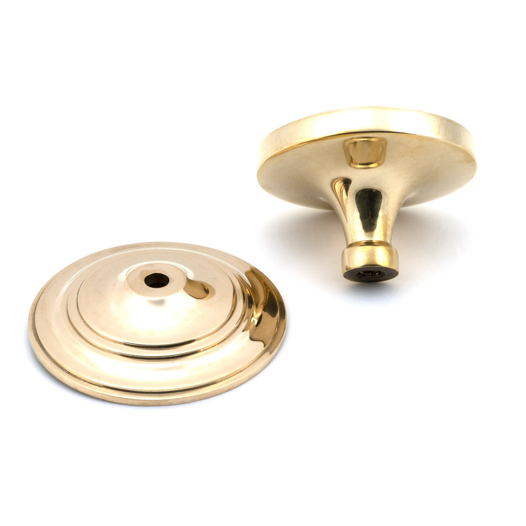 Polished Brass Art Deco Centre Door Knob | From The Anvil-Centre Door Knobs-Yester Home