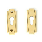 Polished Brass Art Deco Euro Escutcheon (Set) | From The Anvil-Euro Escutcheons-Yester Home