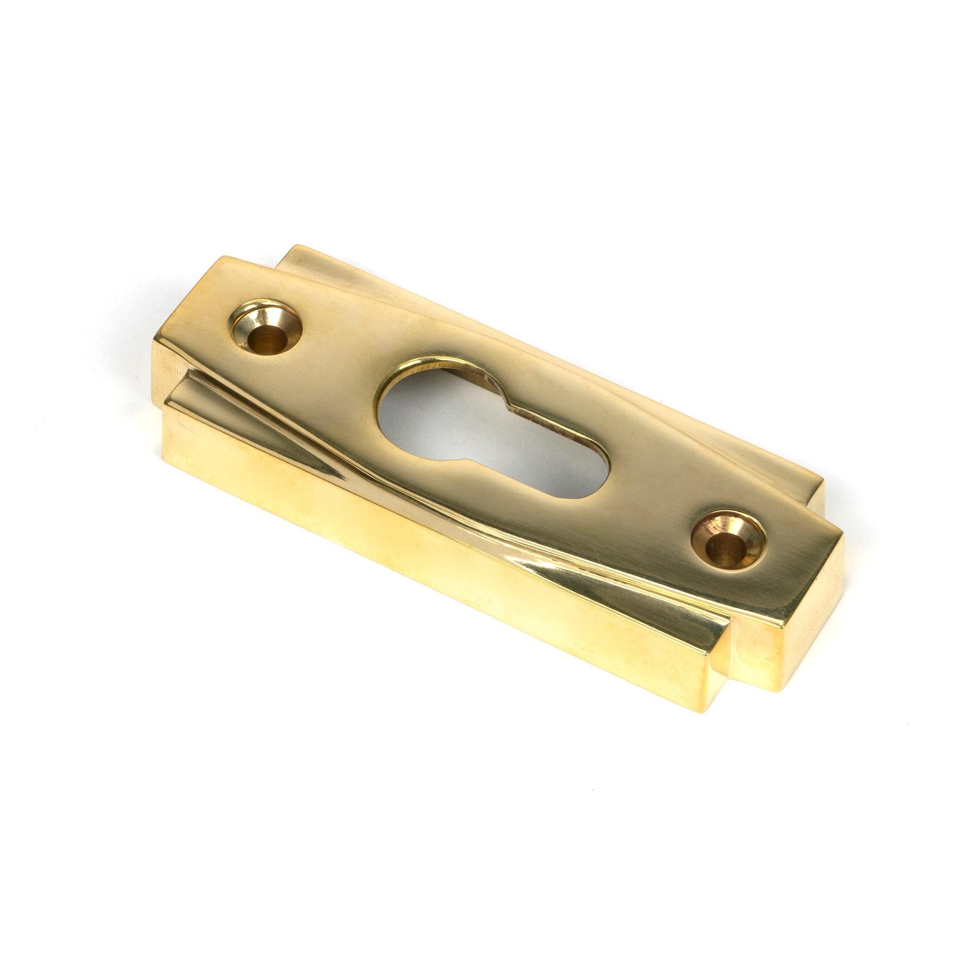 Polished Brass Art Deco Euro Escutcheon | From The Anvil - Euro Escutcheons - From The Anvil - Yester Home