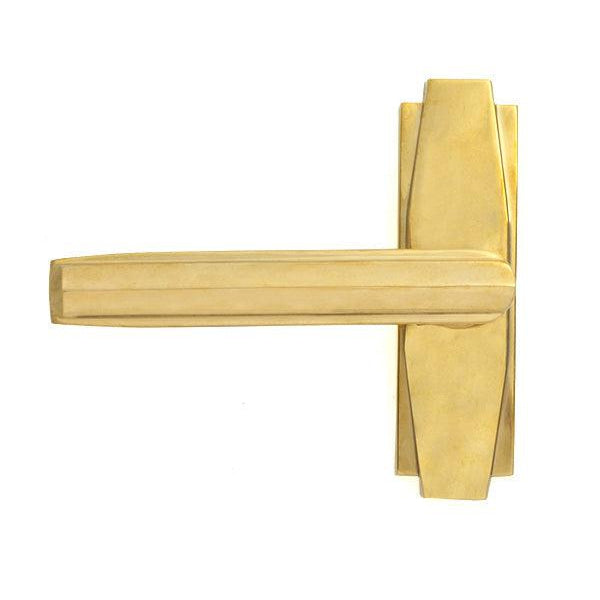 Polished Brass Art Deco Lever on Rose Set | From The Anvil-Lever on Rose-Yester Home