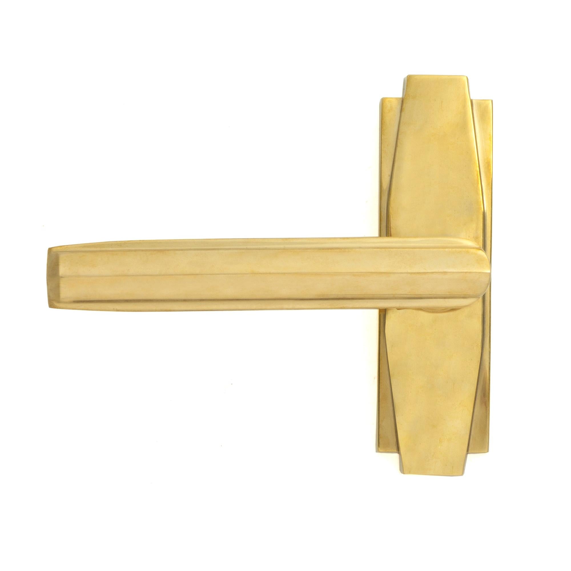 Polished Brass Art Deco Lever on Rose Set | From The Anvil - Lever on Rose - From The Anvil - Yester Home