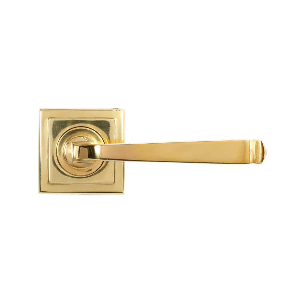 Polished Brass Avon Round Lever on Rose Set (Square) | From The Anvil-Concealed-Yester Home