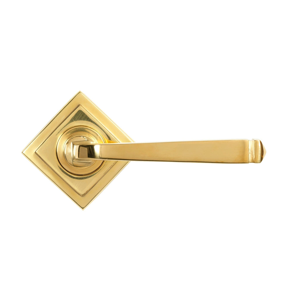 Polished Brass Avon Round Lever on Rose Set (Square) | From The Anvil-Concealed-Yester Home