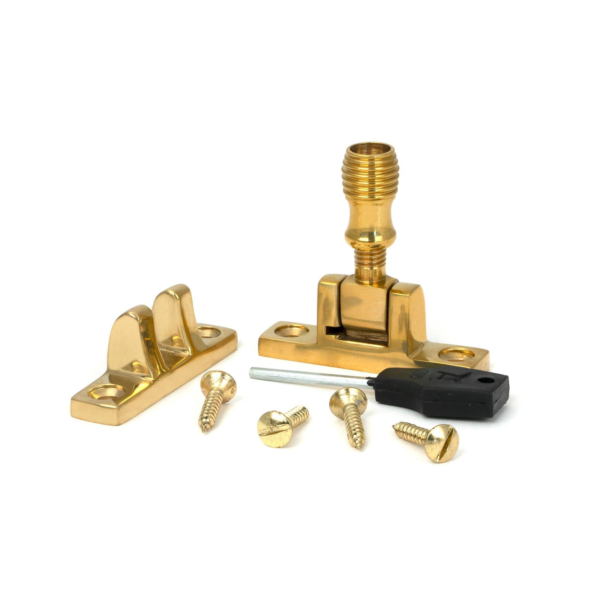 Polished Brass Beehive Brighton Fastener - Narrow (Square) | From The Anvil - Brighton Fasteners - From The Anvil - Yester Home