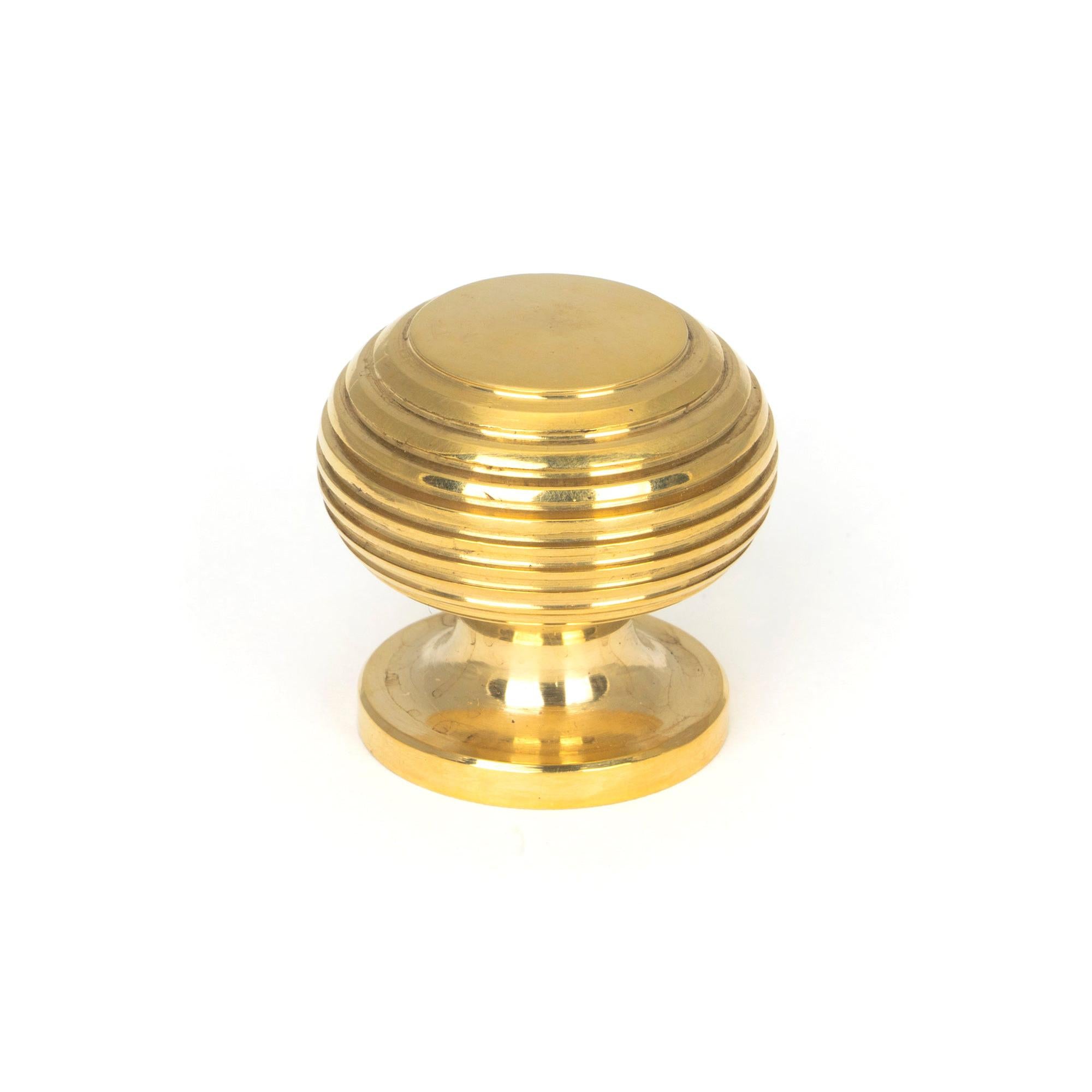 Polished Brass Beehive Cabinet Knob 30mm | From The Anvil - Cabinet Knobs - From The Anvil - Yester Home