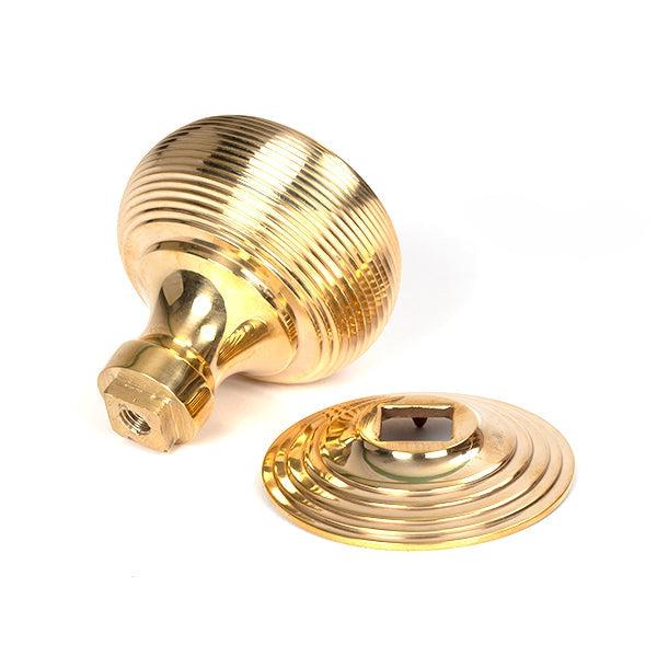 Polished Brass Beehive Centre Door Knob | From The Anvil-Centre Door Knobs-Yester Home