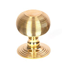 Polished Brass Beehive Centre Door Knob | From The Anvil-Centre Door Knobs-Yester Home