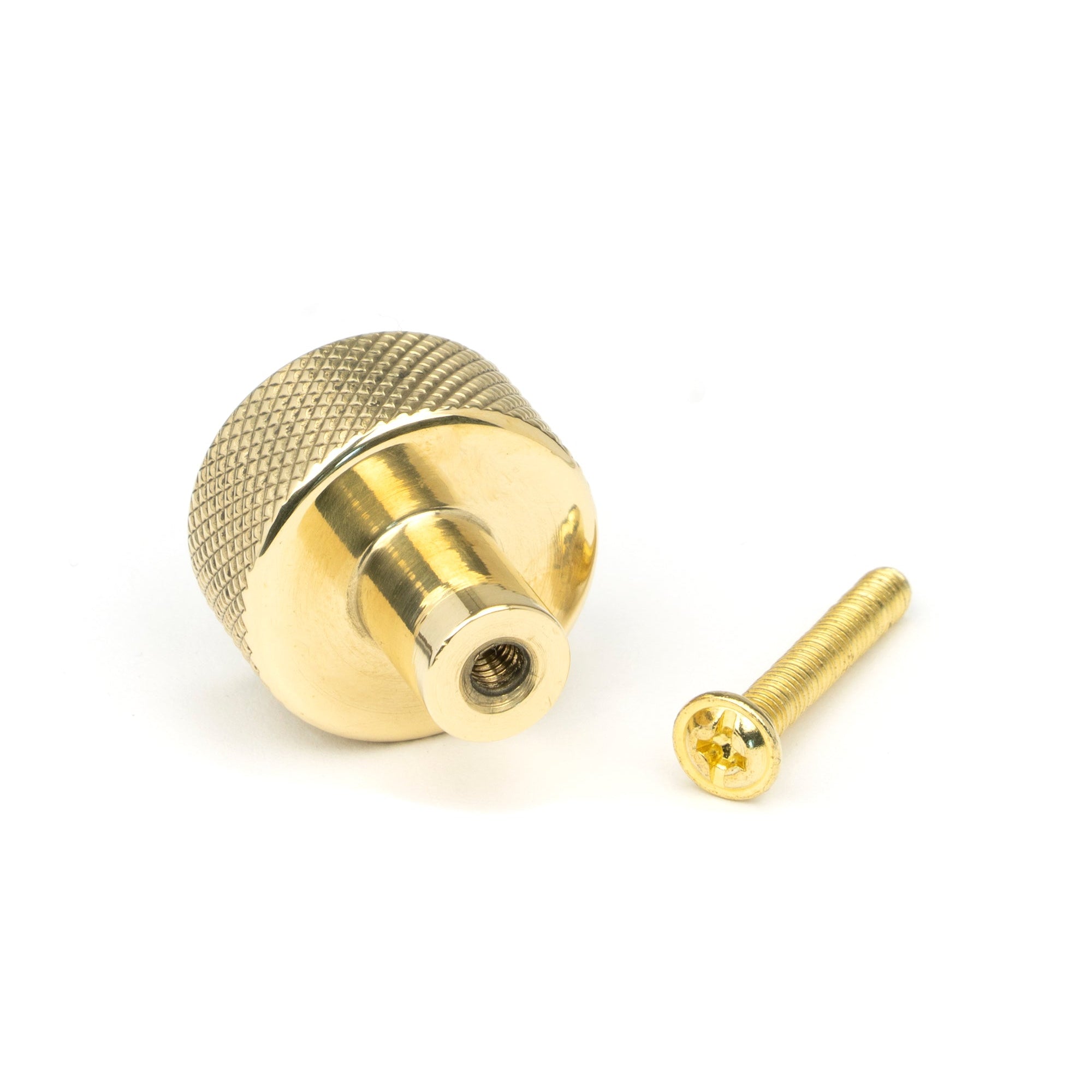Polished Brass Brompton Cabinet Knob - 25mm (No rose) | From The Anvil-Cabinet Knobs-Yester Home