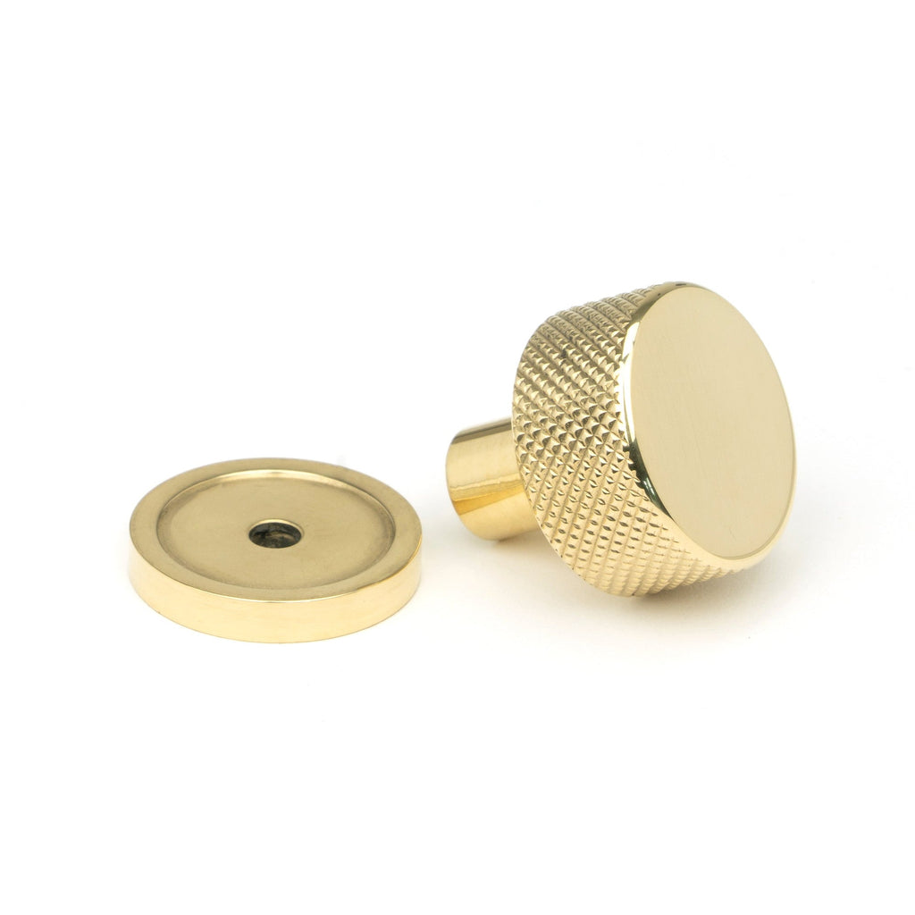Polished Brass Brompton Cabinet Knob - 25mm (Plain) | From The Anvil