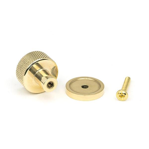 Polished Brass Brompton Cabinet Knob - 25mm (Plain) | From The Anvil-Cabinet Knobs-Yester Home