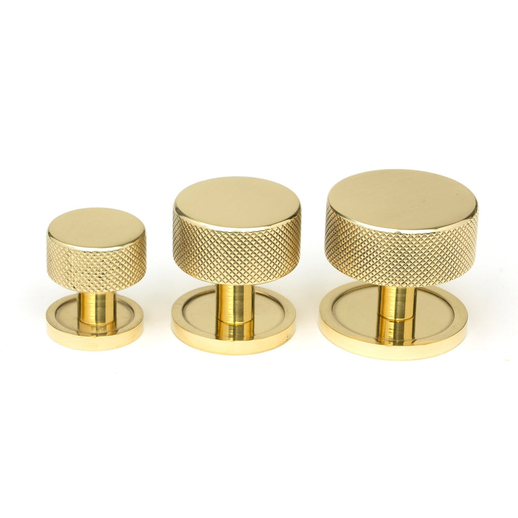 Polished Brass Brompton Cabinet Knob - 25mm (Plain) | From The Anvil-Cabinet Knobs-Yester Home