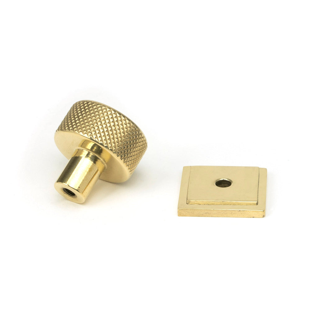 Polished Brass Brompton Cabinet Knob - 25mm (Square) | From The Anvil-Cabinet Knobs-Yester Home