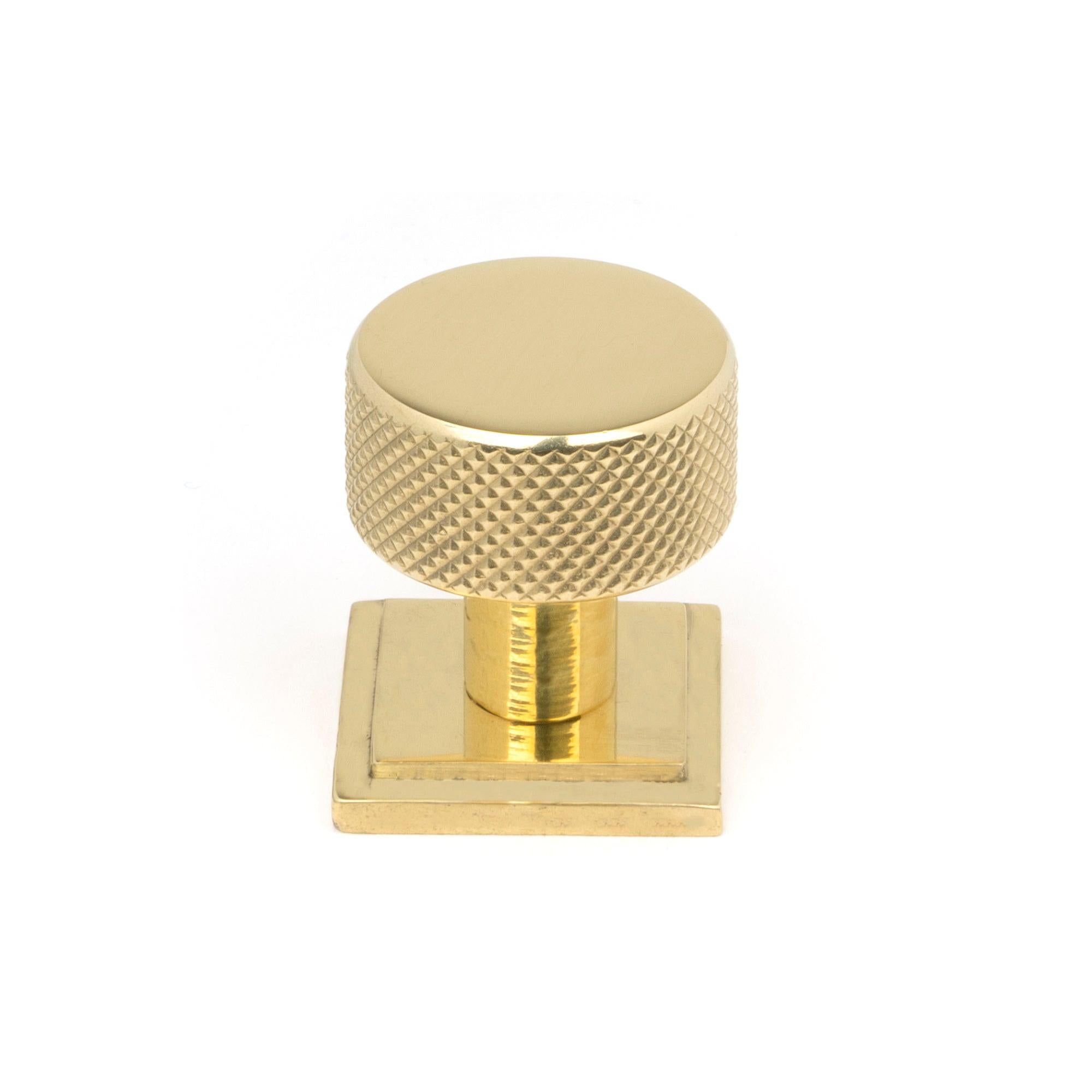Polished Brass Brompton Cabinet Knob - 25mm (Square) | From The Anvil - Cabinet Knobs - From The Anvil - Yester Home