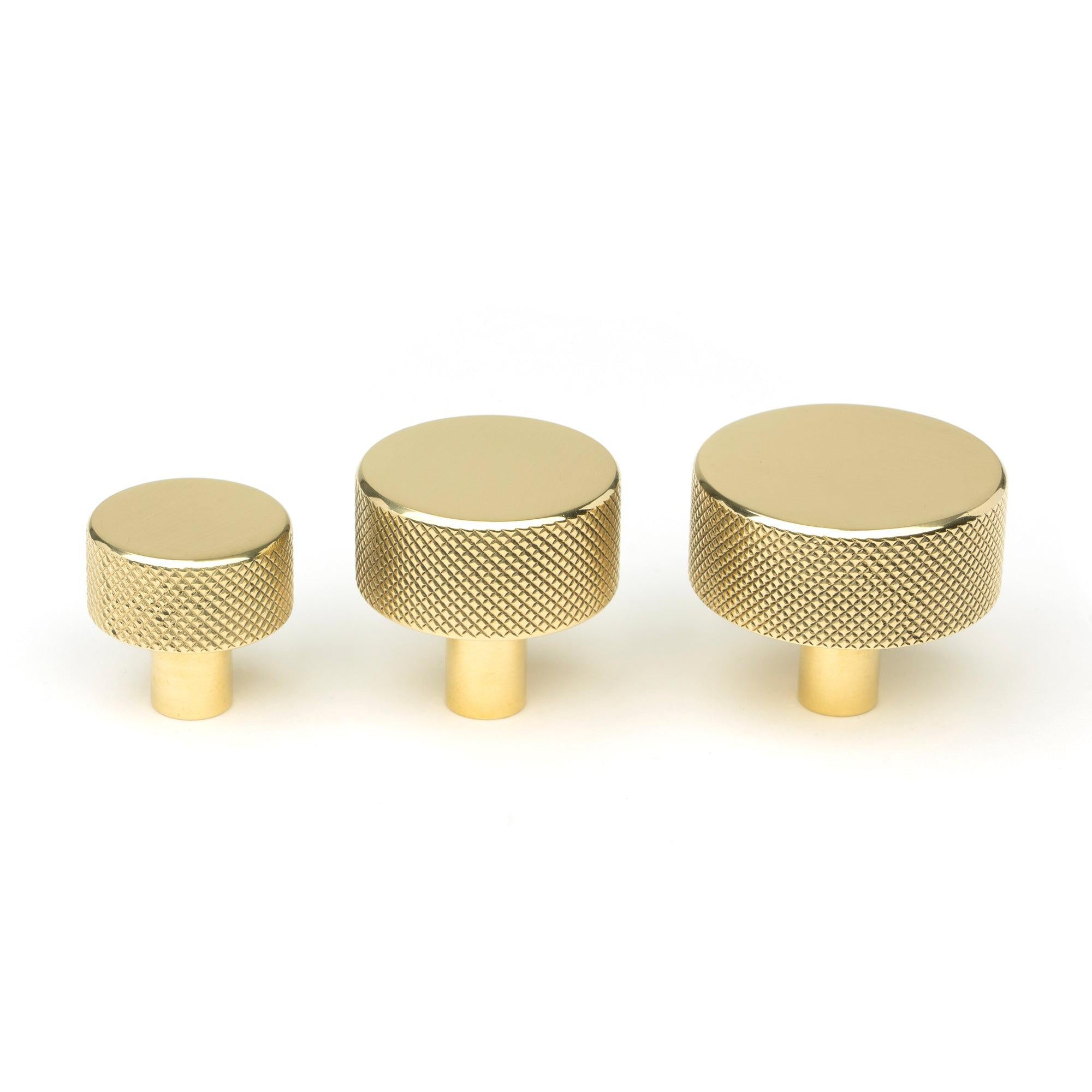 Polished Brass Brompton Cabinet Knob - 32mm (No rose) | From The Anvil - Cabinet Knobs - From The Anvil - Yester Home