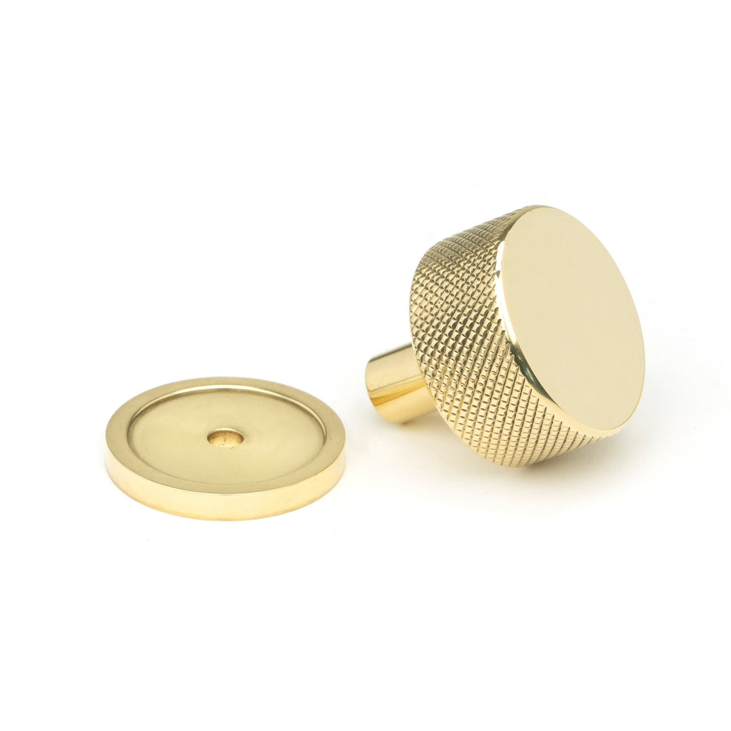 Polished Brass Brompton Cabinet Knob - 32mm (Plain) | From The Anvil-Cabinet Knobs-Yester Home