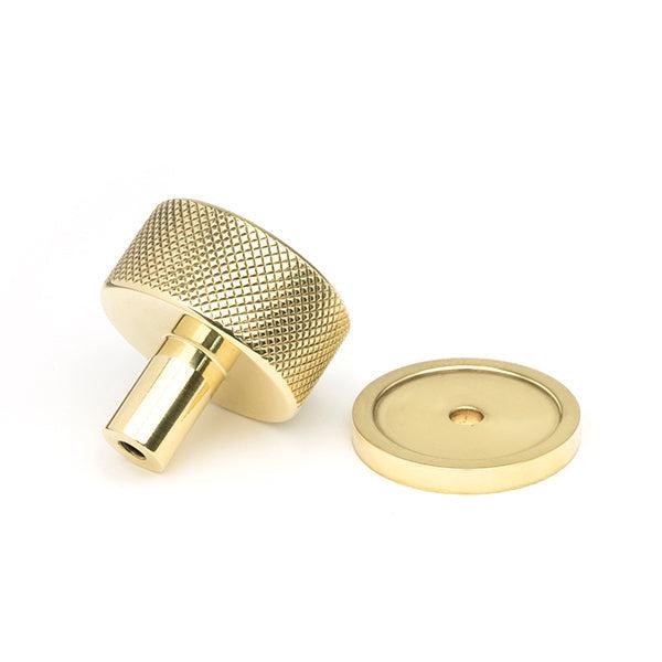 Polished Brass Brompton Cabinet Knob - 32mm (Plain) | From The Anvil-Cabinet Knobs-Yester Home