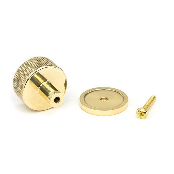 Polished Brass Brompton Cabinet Knob - 32mm (Plain) | From The Anvil-Cabinet Knobs-Yester Home