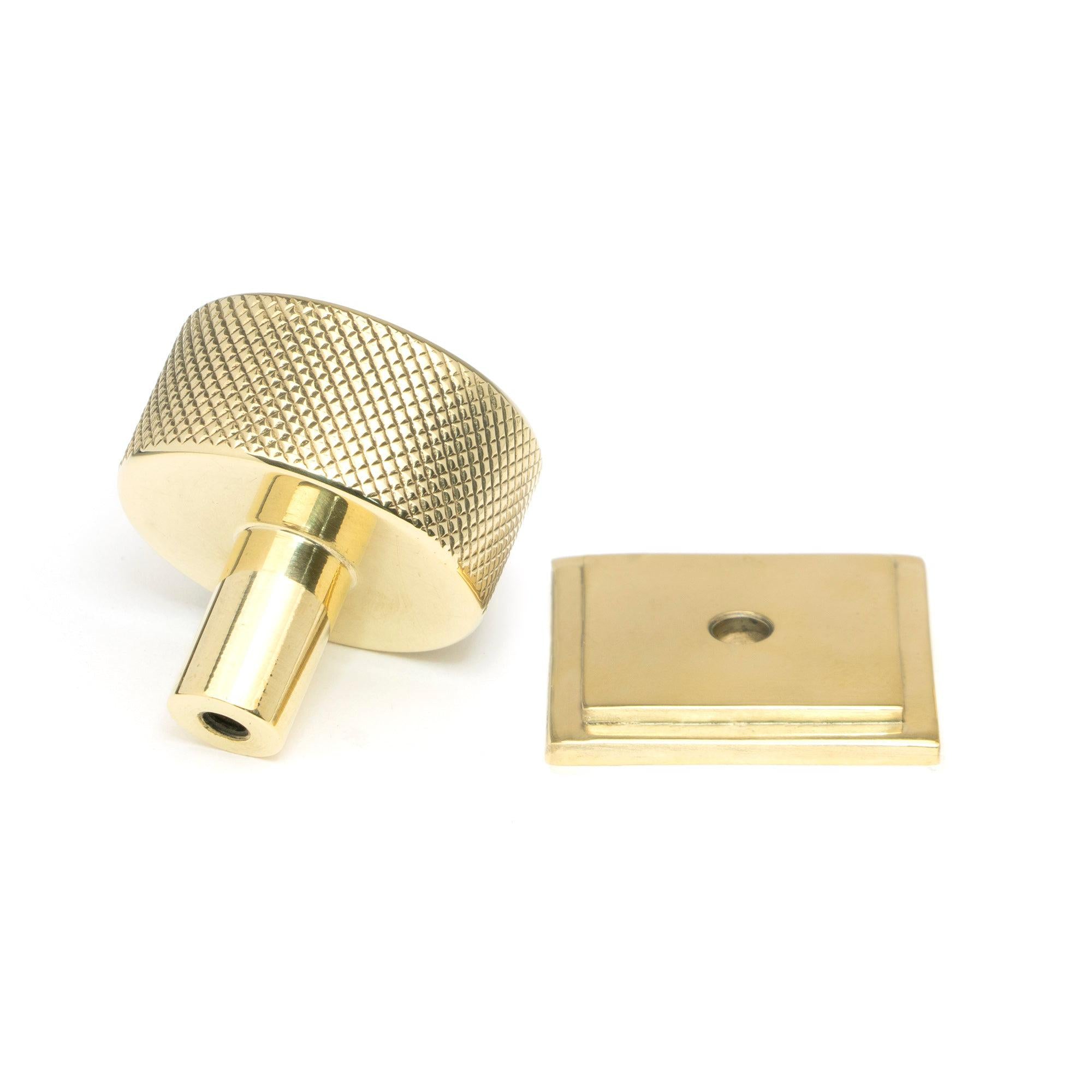 Polished Brass Brompton Cabinet Knob - 32mm (Square) | From The Anvil - Cabinet Knobs - From The Anvil - Yester Home