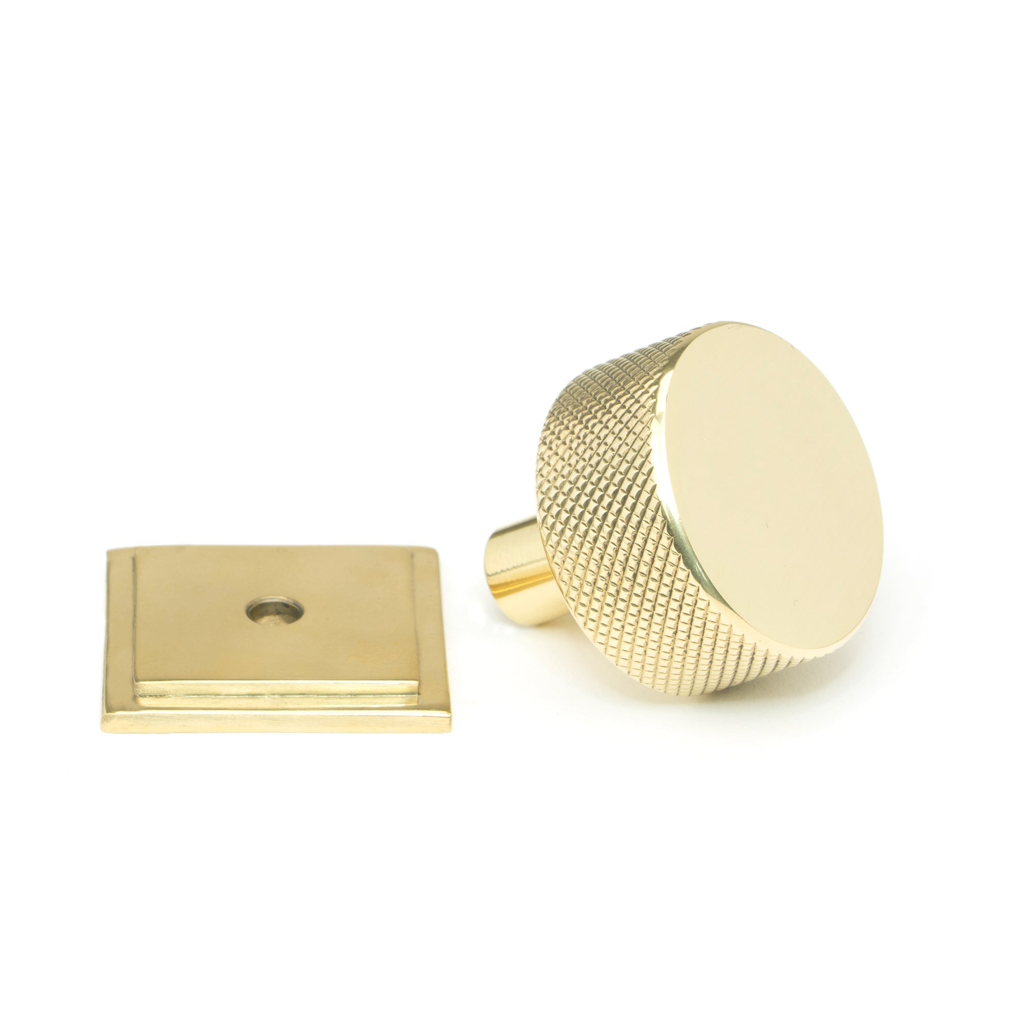 Polished Brass Brompton Cabinet Knob - 32mm (Square) | From The Anvil-Cabinet Knobs-Yester Home