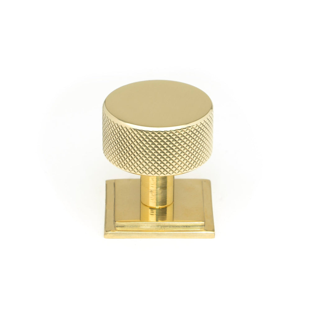 Polished Brass Brompton Cabinet Knob - 32mm (Square) | From The Anvil-Cabinet Knobs-Yester Home