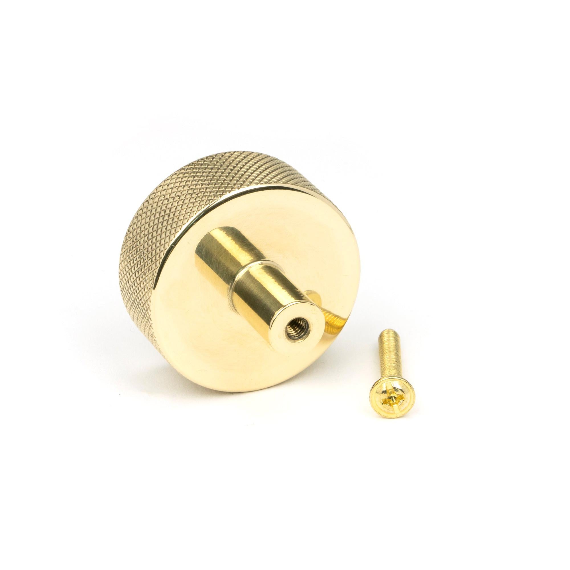 Polished Brass Brompton Cabinet Knob - 38mm (No rose) | From The Anvil - Cabinet Knobs - From The Anvil - Yester Home