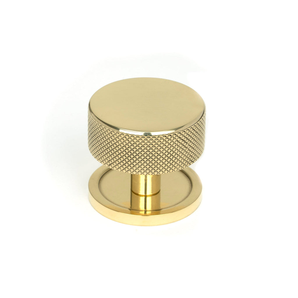 Polished Brass Brompton Cabinet Knob - 38mm (Plain) | From The Anvil-Cabinet Knobs-Yester Home