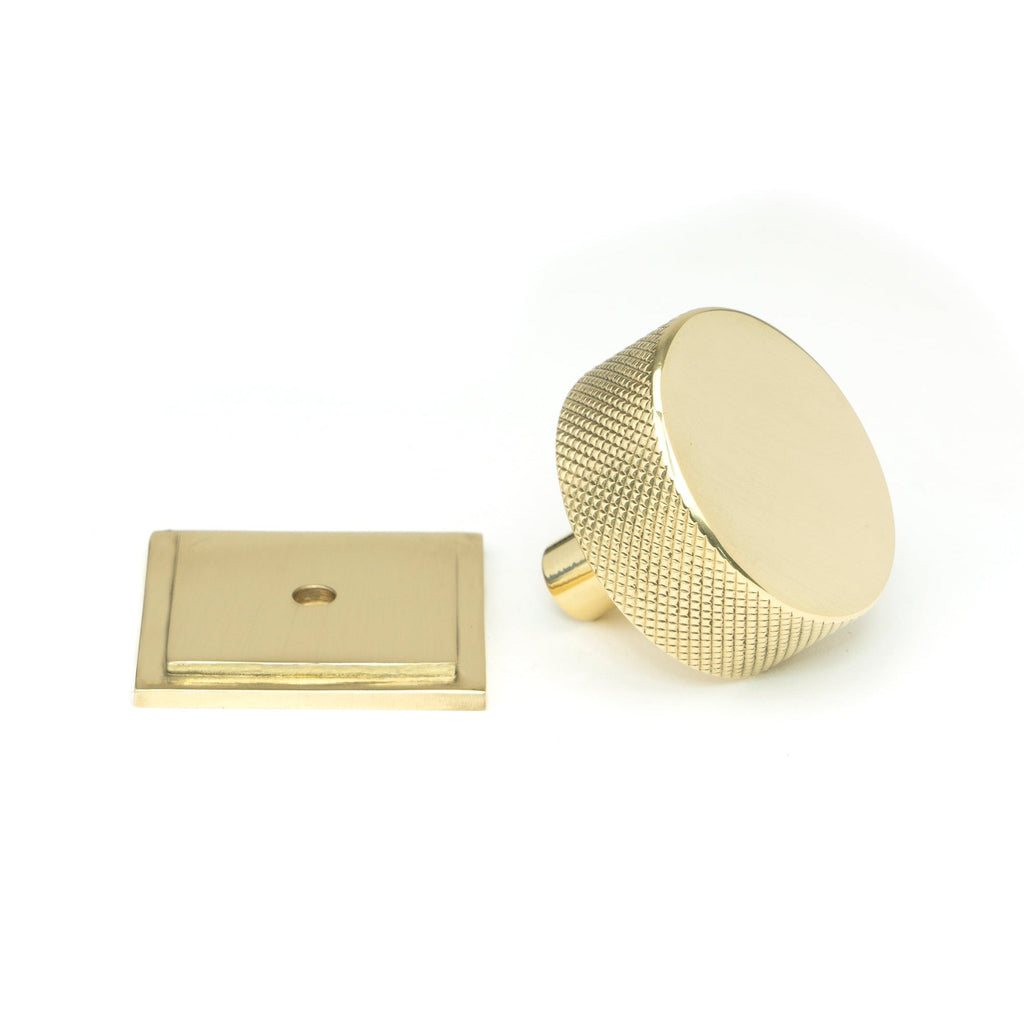Polished Brass Brompton Cabinet Knob - 38mm (Square) | From The Anvil-Cabinet Knobs-Yester Home