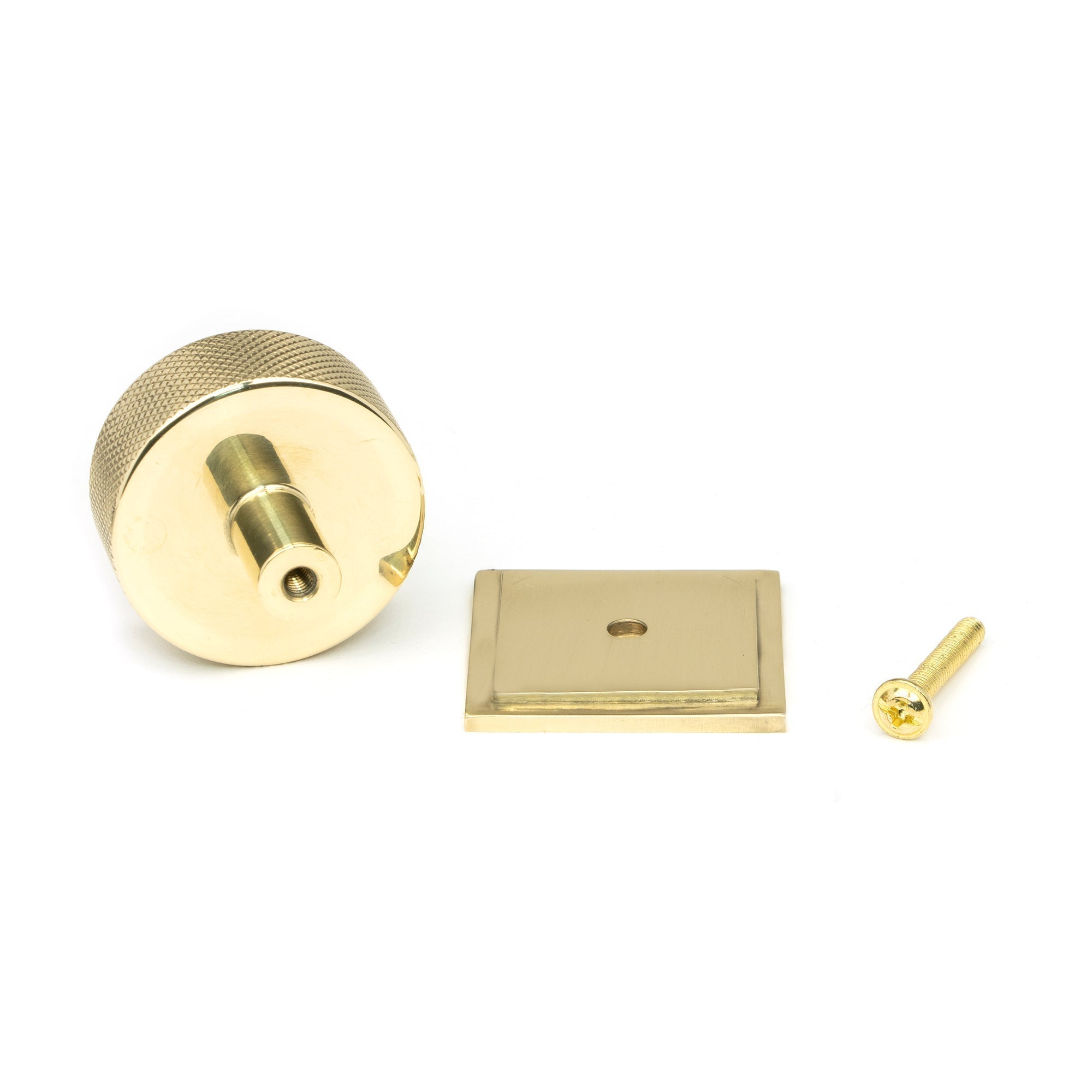 Polished Brass Brompton Cabinet Knob - 38mm (Square) | From The Anvil-Cabinet Knobs-Yester Home
