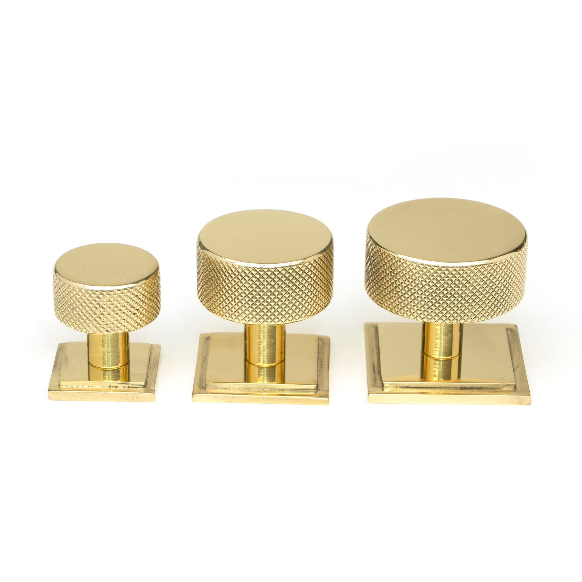 Polished Brass Brompton Cabinet Knob - 38mm (Square) | From The Anvil-Cabinet Knobs-Yester Home