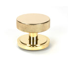 Polished Brass Brompton Centre Door Knob (Art Deco) | From The Anvil-Centre Door Knobs-Yester Home