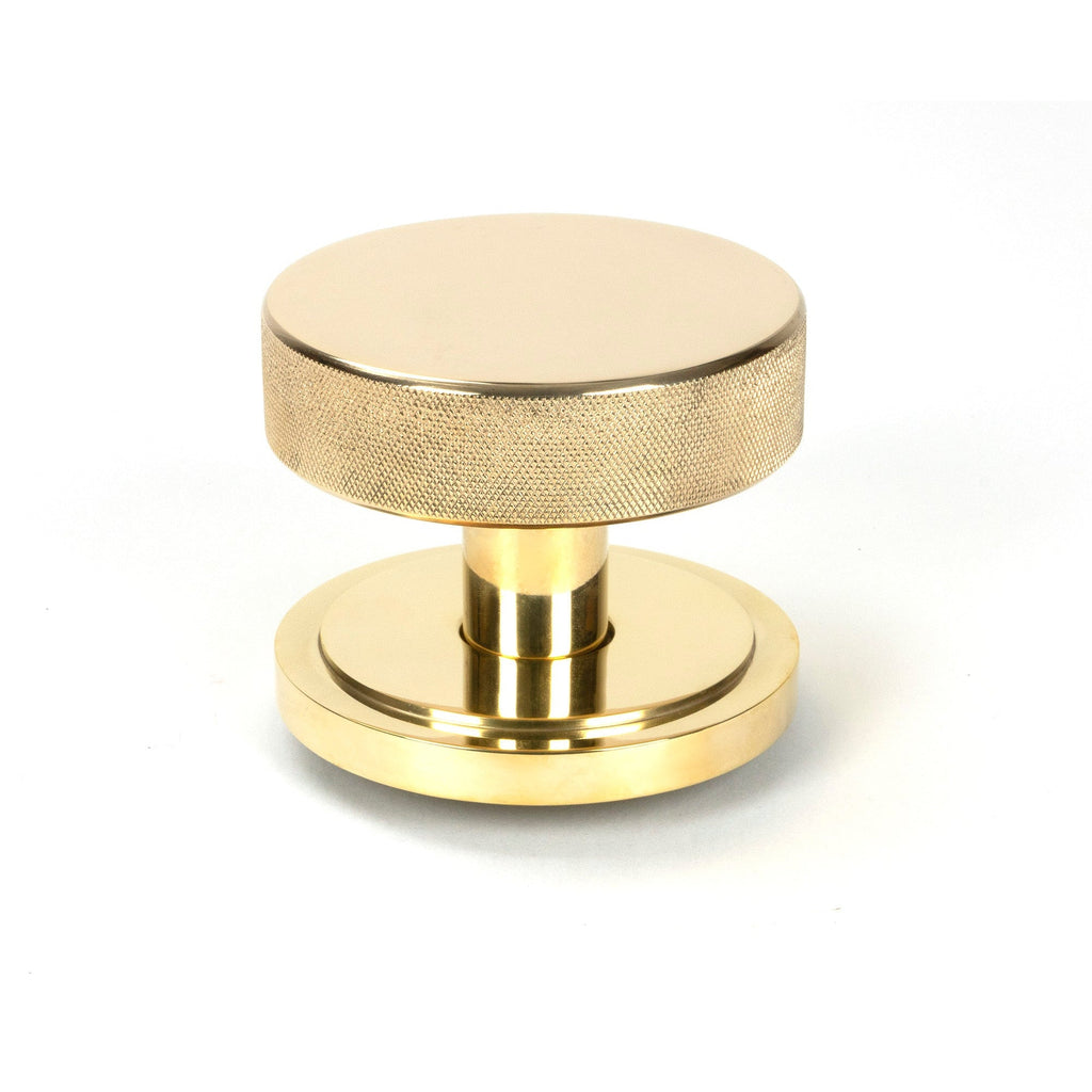 Polished Brass Brompton Centre Door Knob (Art Deco) | From The Anvil-Centre Door Knobs-Yester Home
