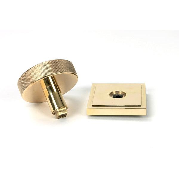 Polished Brass Brompton Centre Door Knob (Square) | From The Anvil