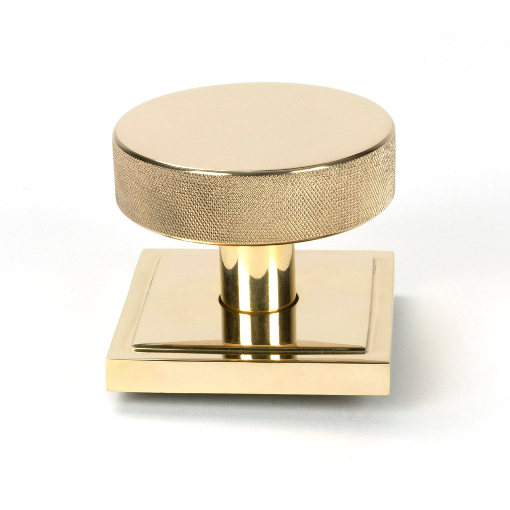 Polished Brass Brompton Centre Door Knob (Square) | From The Anvil-Centre Door Knobs-Yester Home