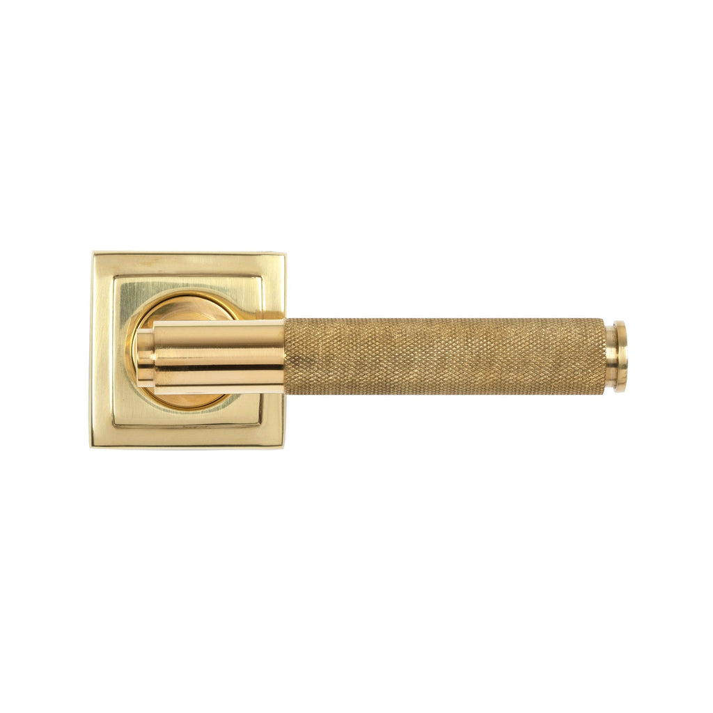 Polished Brass Brompton Lever on Rose Set (Square) | From The Anvil