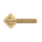 Polished Brass Brompton Lever on Rose Set (Square) - Unsprung | From The Anvil-Concealed-Yester Home