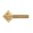 Polished Brass Brompton Lever on Rose Set (Square) - Unsprung | From The Anvil - Concealed - From The Anvil - Yester Home