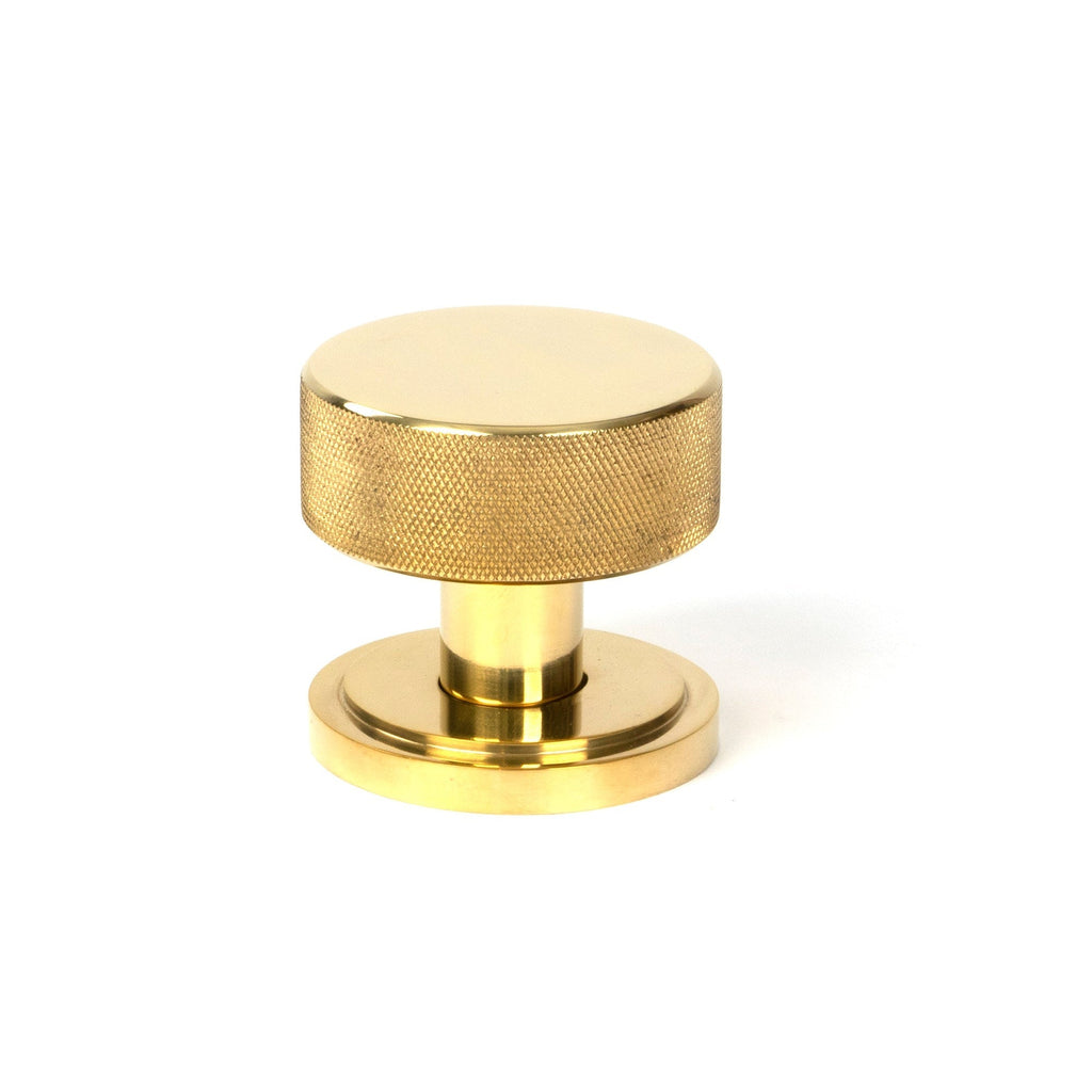 Polished Brass Brompton Mortice/Rim Knob Set Knob (Art Deco) | From The Anvil-Mortice Knobs-Yester Home