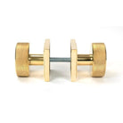 Polished Brass Brompton Mortice/Rim Knob Set Knob (Square) | From The Anvil-Mortice Knobs-Yester Home
