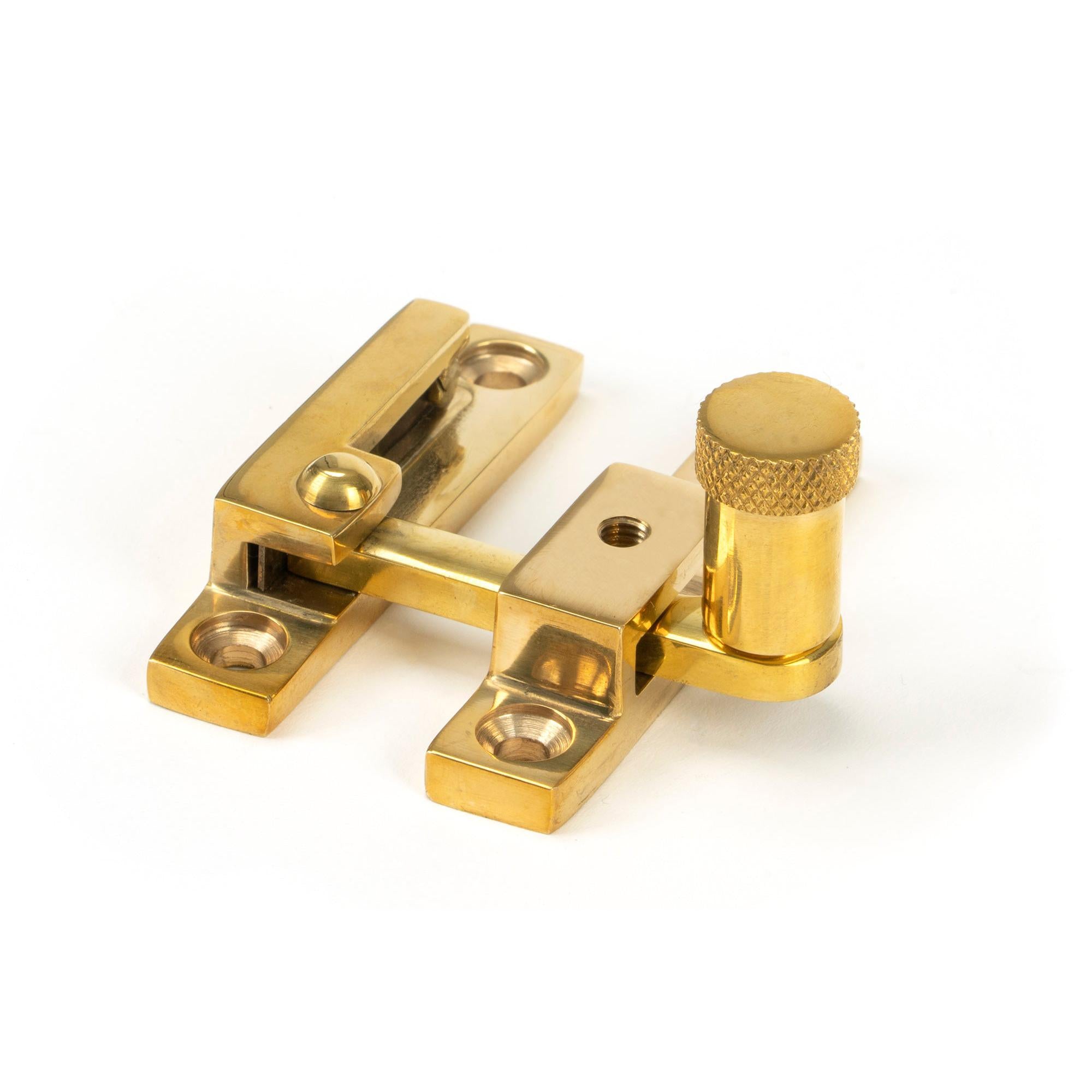 Polished Brass Brompton Quadrant Fastener - Narrow | From The Anvil - Fasteners - From The Anvil - Yester Home