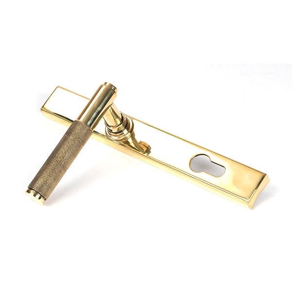 Polished Brass Brompton Slimline Lever Espag. Lock Set | From The Anvil