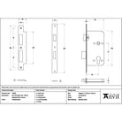 Polished Brass Euro Din Sash Lock - 60mm Backset/72mm Centre - Euro Locks - From The Anvil - Yester Home