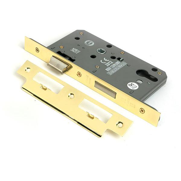 Polished Brass Euro Din Sash Lock - 60mm Backset/72mm Centre - Euro Locks - From The Anvil - Yester Home